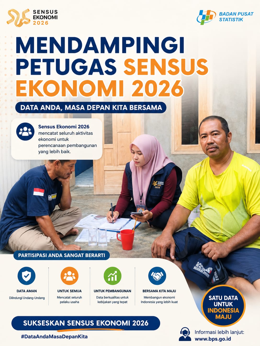 Semangat Tanpa Batas! Ketua RW 02 Sungai Bialo II Setia Dampingi Petugas Sensus Ekonomi 2026 Demi Data Berkualitas Narasi (±300 Kata):